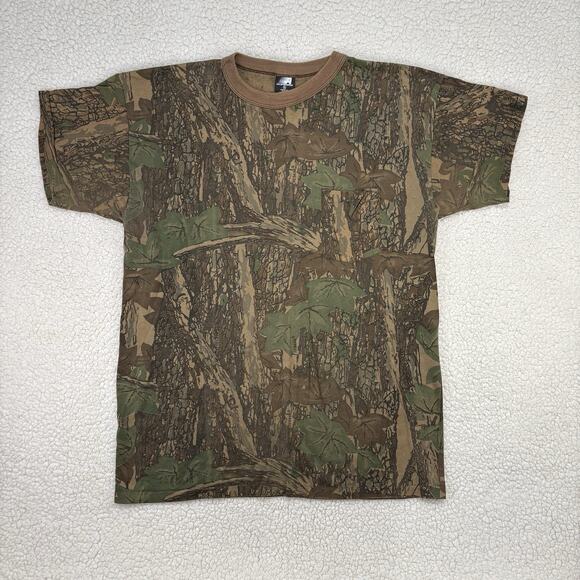Vtg Trebark Camo T shirt Mens XL Short Sleeve USA Single Stitch Ace Sportswear - Picture 1 of 7